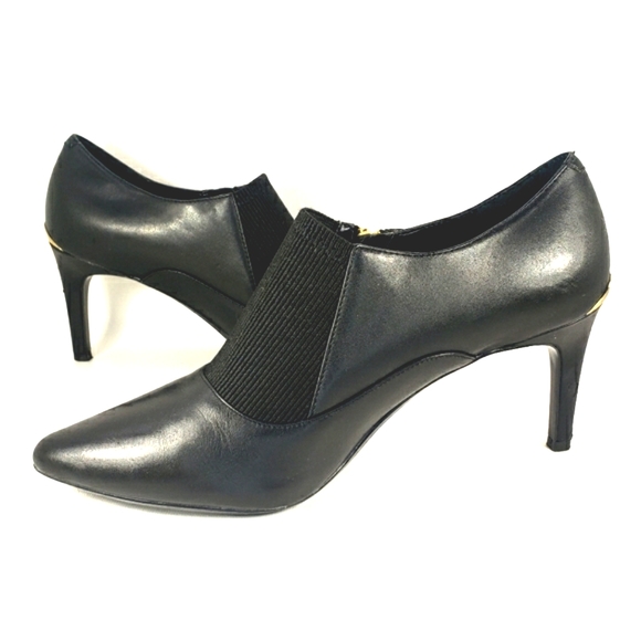 Calvin Klein Jalana Black Leather, Pointy Toe, Shooties. Women's Size 10M - Picture 4 of 13